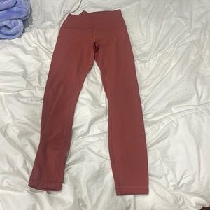 lululemon coral leggings, wunder train 25”